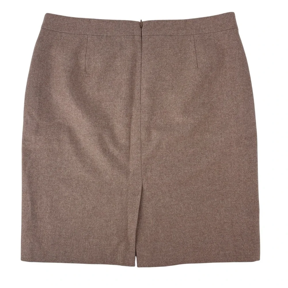 J. Crew Pencil Wool Skirt Tan‎ Size 14 Wool Blend Classic Career Office Academia